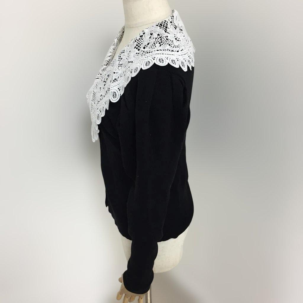 新品　JILLSTUART　ジルスチュアートレース衿ニットカーディガン　フリー