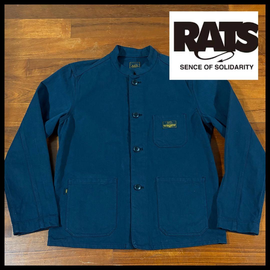 龍*様 RATS カバーオール　Mサイズ　襟なし　ワークシャツ