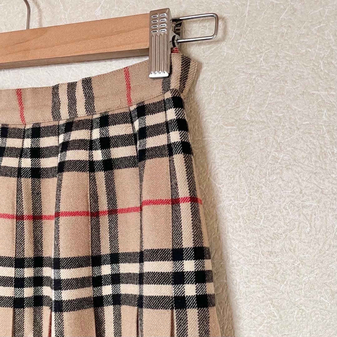 80s Burberry ノバチェック ウール　プリーツスカート　ロング