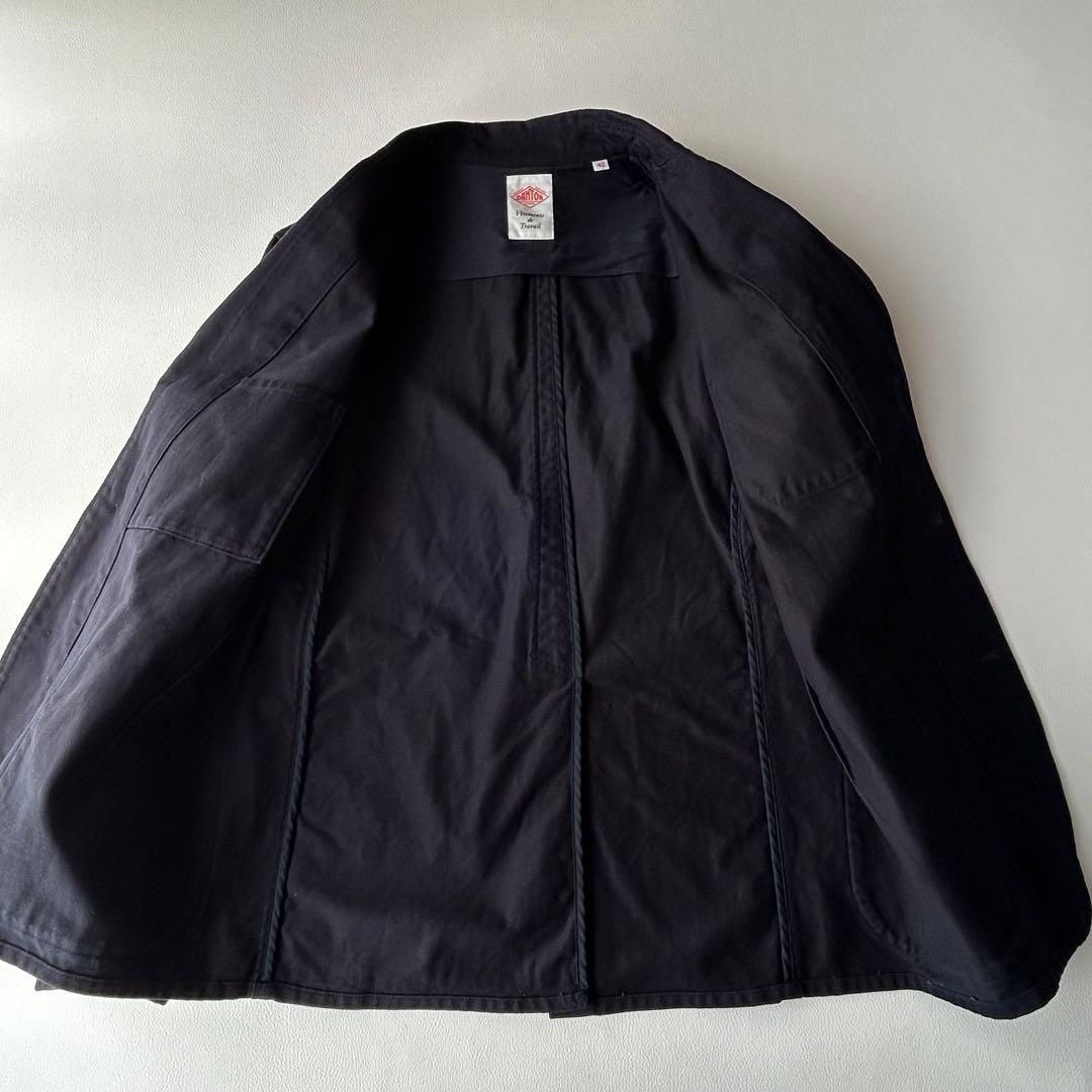 DANTON カバーオール ワークジャケット　ネイビー　L 42ロゴ　ワッペン