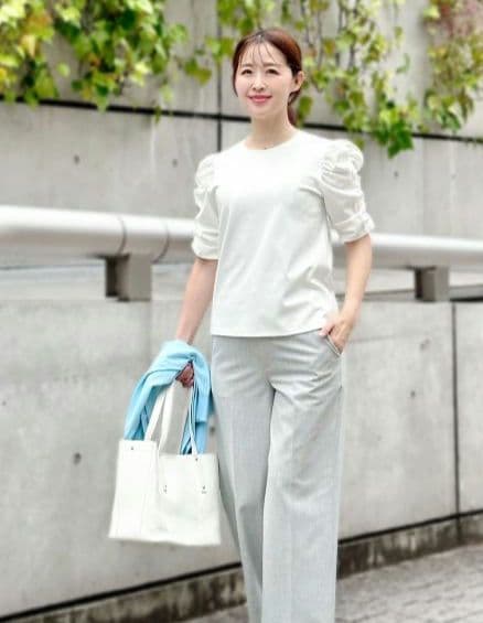 【美品】M-PREMIER COUTURE ポンチギャザースリーブカットソー36