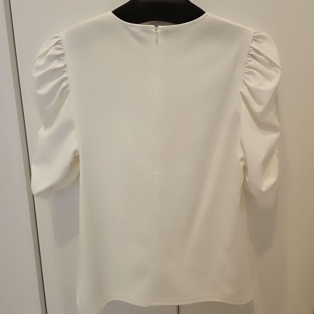【美品】M-PREMIER COUTURE ポンチギャザースリーブカットソー36