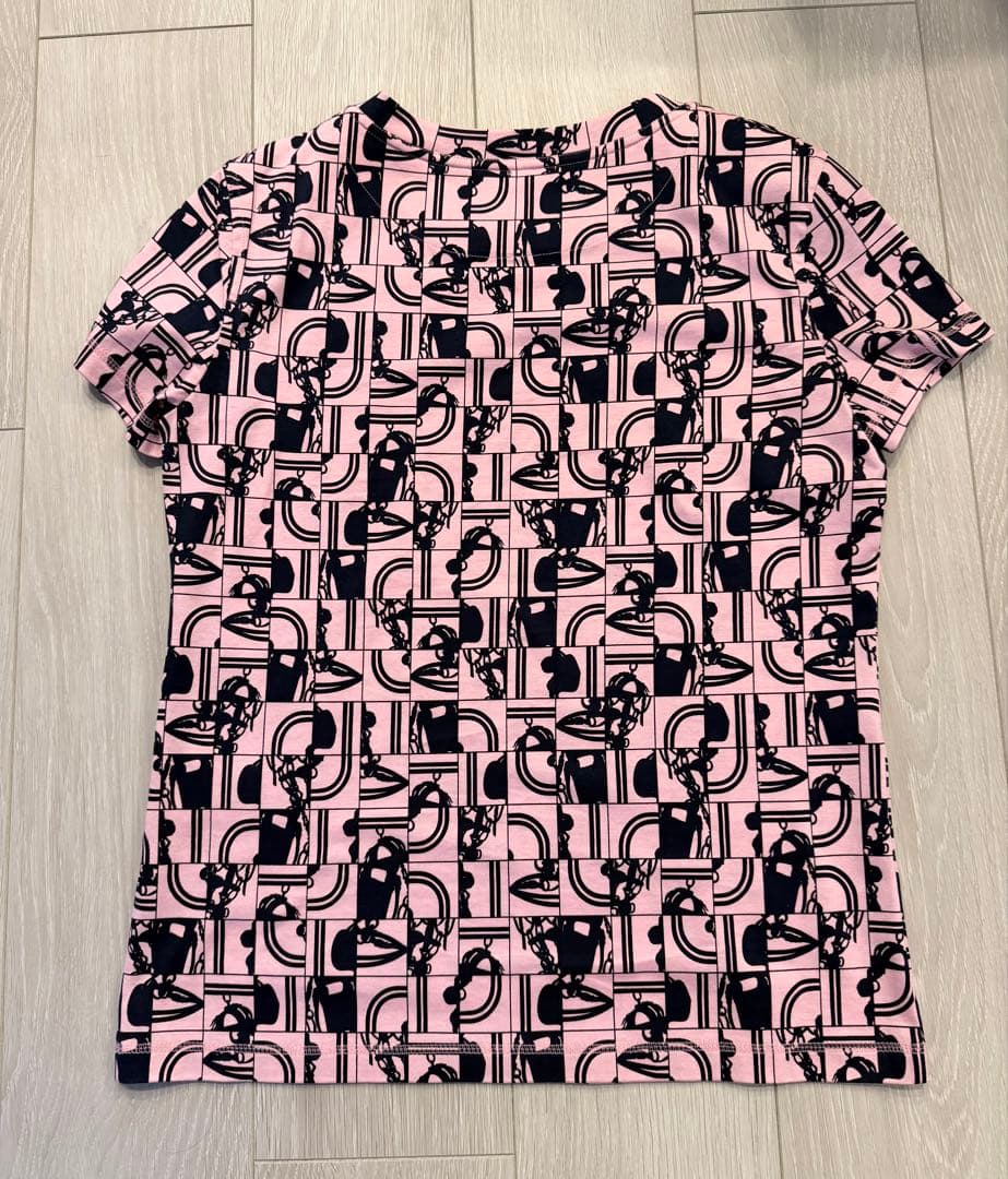 HERMES エルメス ピンク ネイビー Tシャツ 34 美品