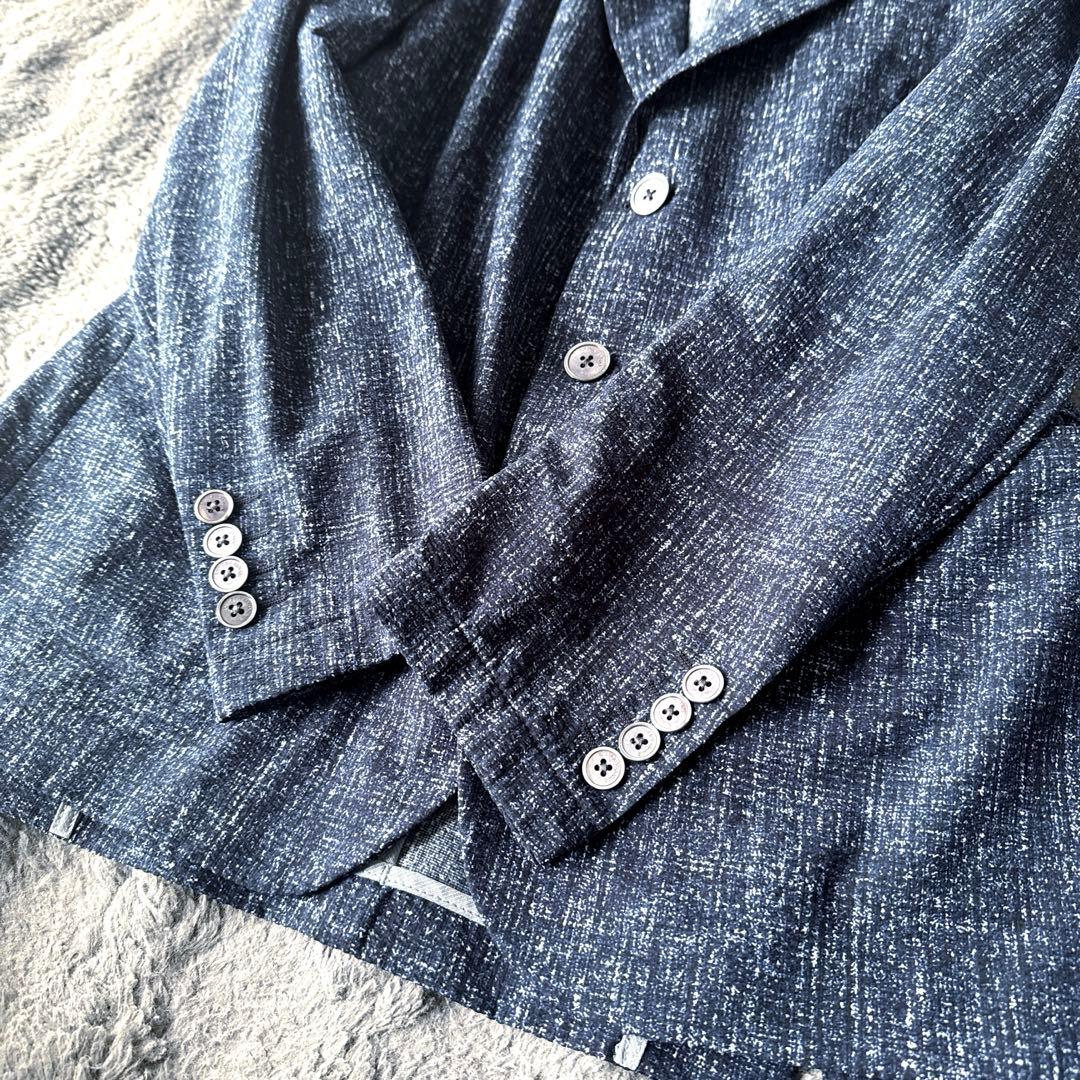 現行極美品 EMPORIO ARMANI テーラードジャケット 50 ネイビー