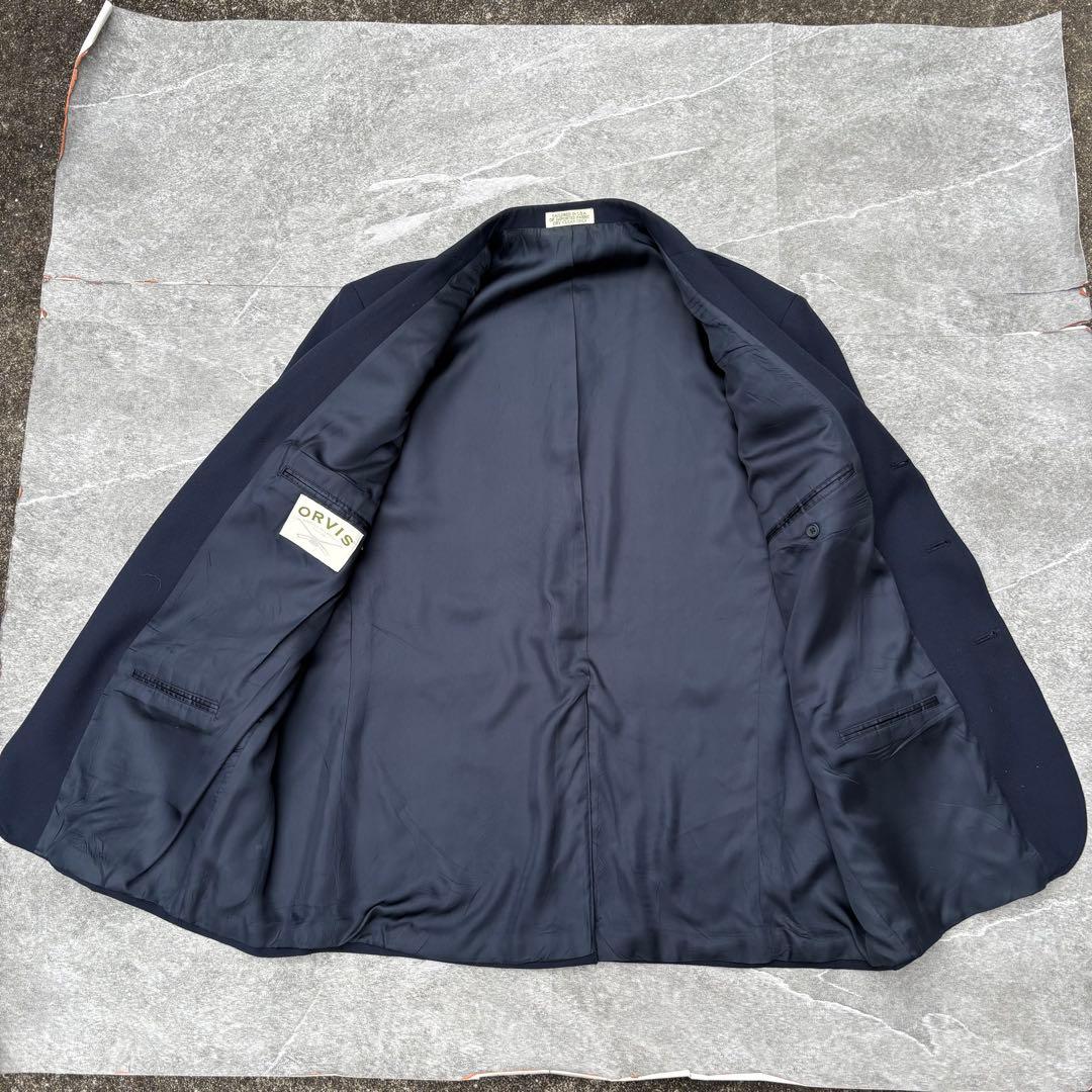 【希少】90s ORVIS USA製 ネイビー テーラードジャケット 紺ブレ