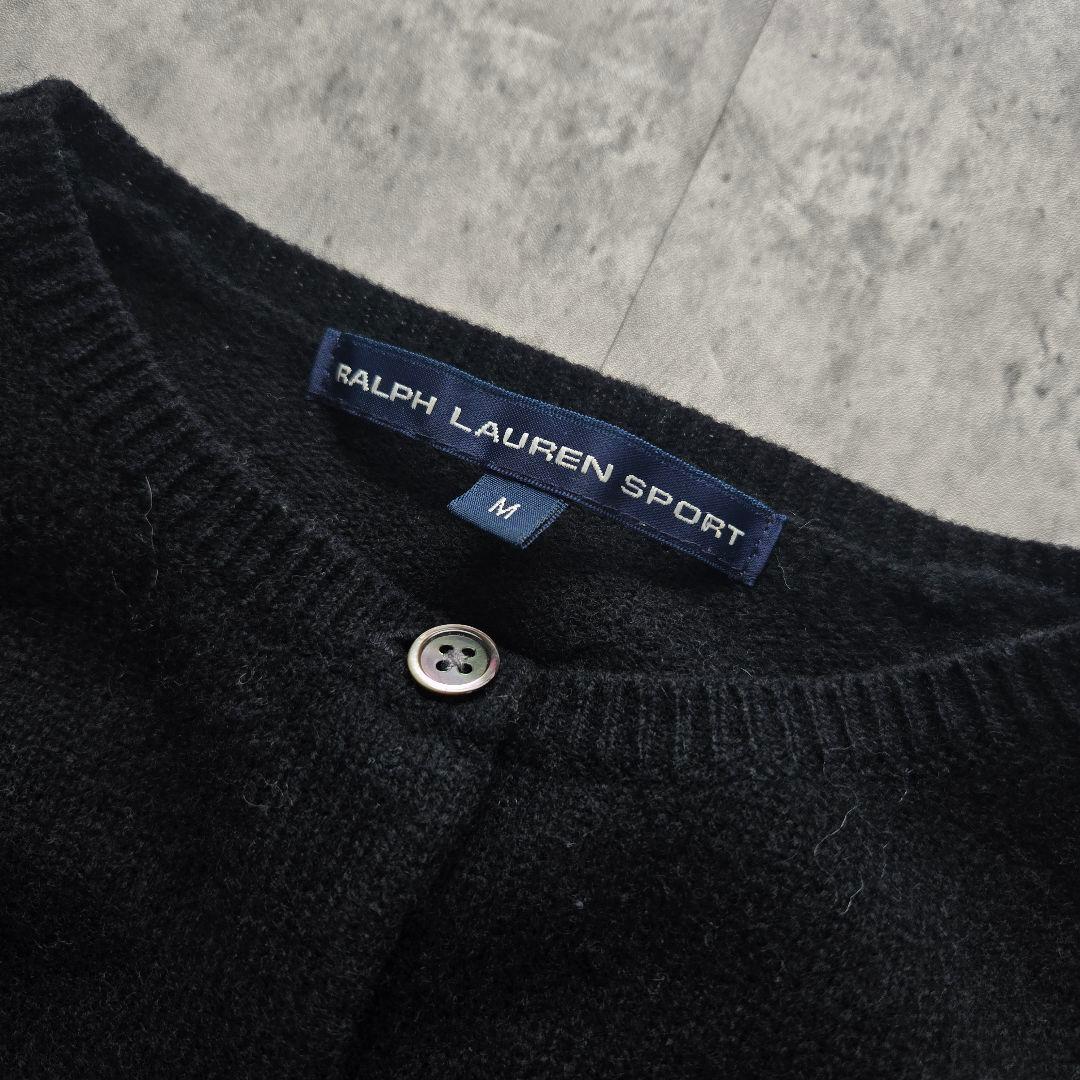ラルフローレン ポニー刺繍 ウール ニット カーディガン ブラック