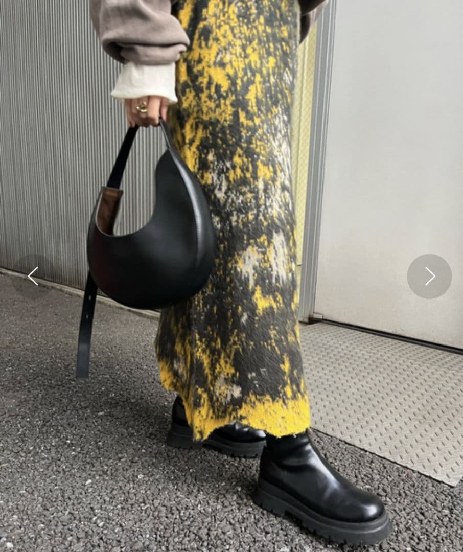Ameri　UND RUST ART KNIT SKIRT