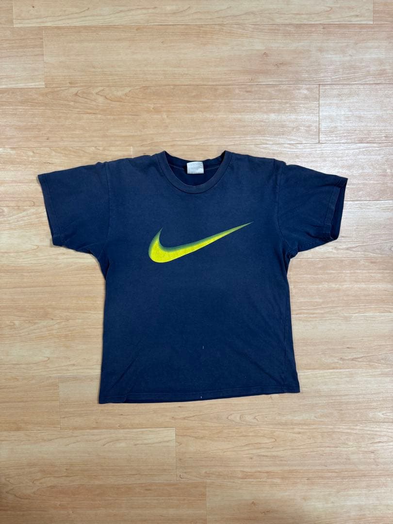 【希少】90s NIKE ビッグロゴ Tシャツ ネイビー Sサイズ ヴィンテージ