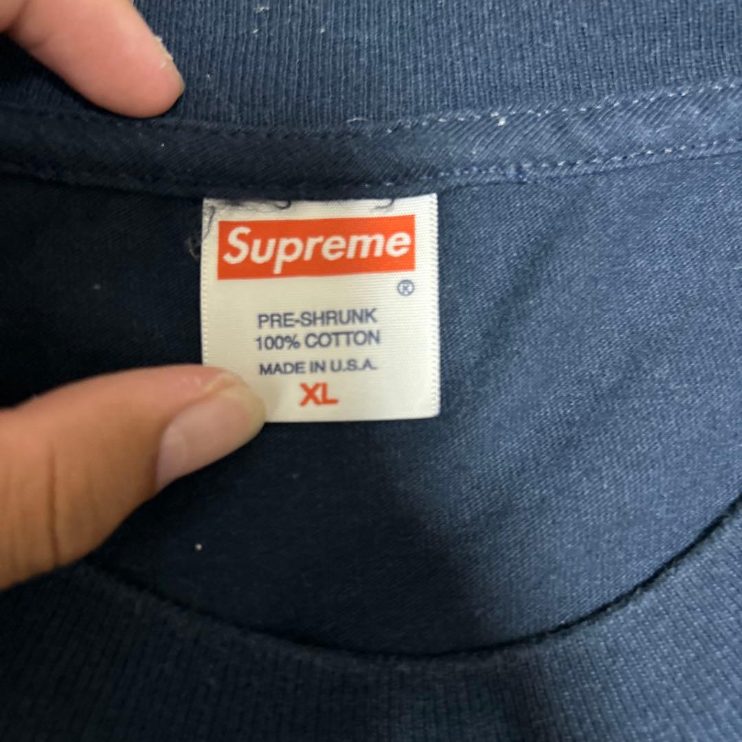 『激レア』Supreme ロゴ Tシャツ ネイビー