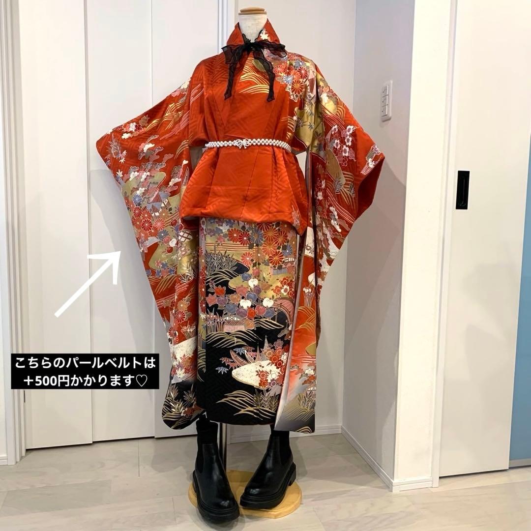 大正ロマン　和洋折衷　黒留袖ドレス　着物リメイク　着物ワンピース　留袖ワンピース
