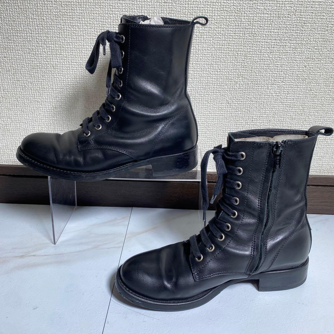 希少♡ファビオルスコーニ サイドジップ レザーレースアップブーツ vibram