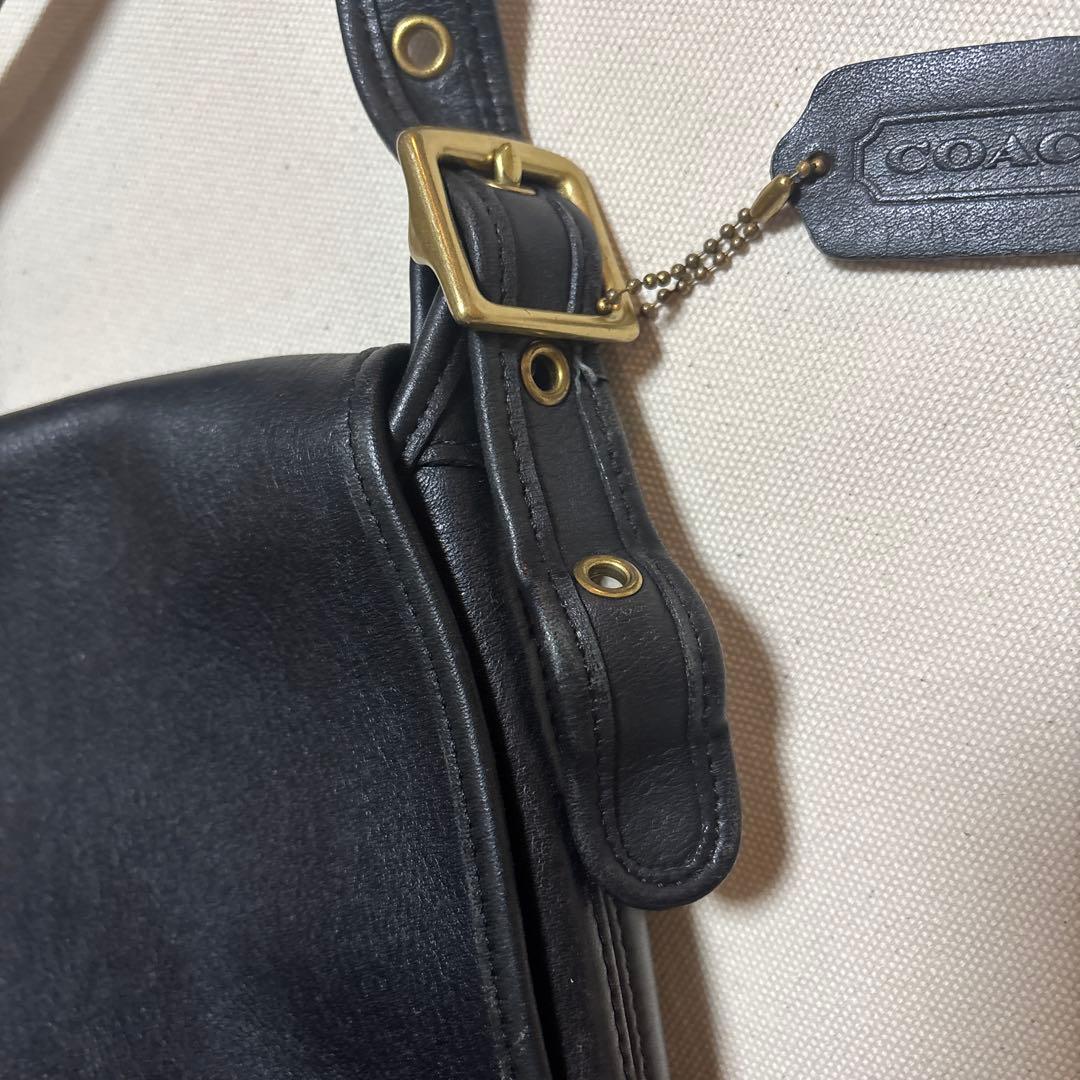 【 OLD Coach 90s 】ブラックレザー ショルダーバッグ