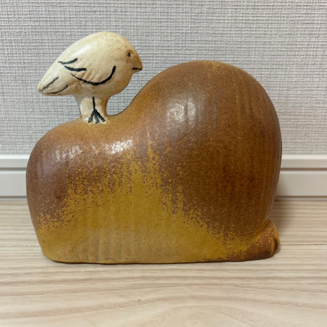 リサラーソン　 陶器 ライオンと鳥