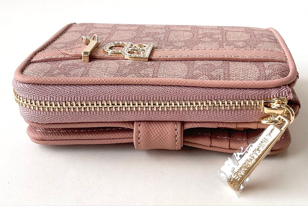 新品★ピンキー＆ダイアン★パドロックＬ字ファスナー二つ折り財布★ピンク