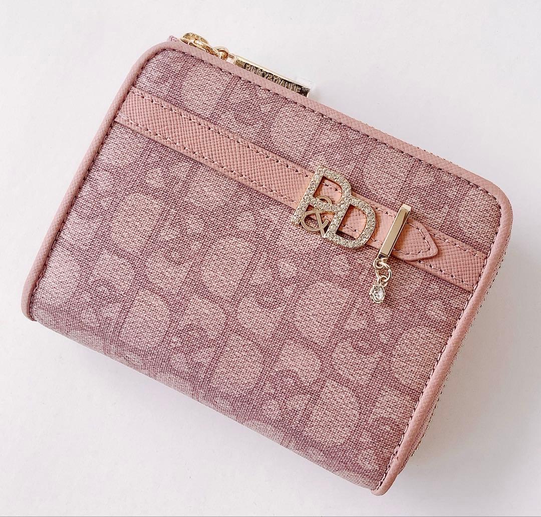 新品★ピンキー＆ダイアン★パドロックＬ字ファスナー二つ折り財布★ピンク