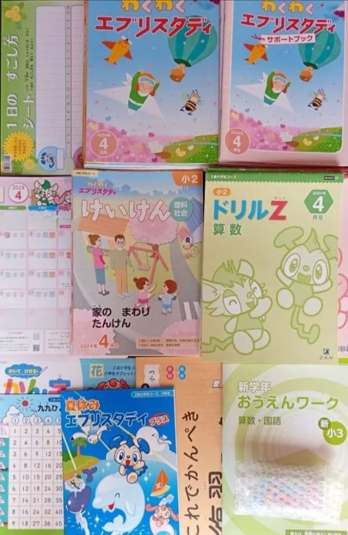 【未記入】 2024年度 Z会　小学生コース 2年生 1年分　まとめ売り