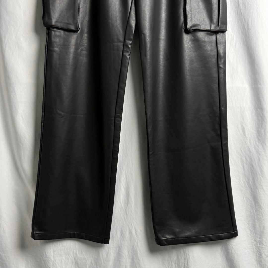 00s ポリウレタン ラバー カーゴ パンツ W28×L33 ブラック 黒