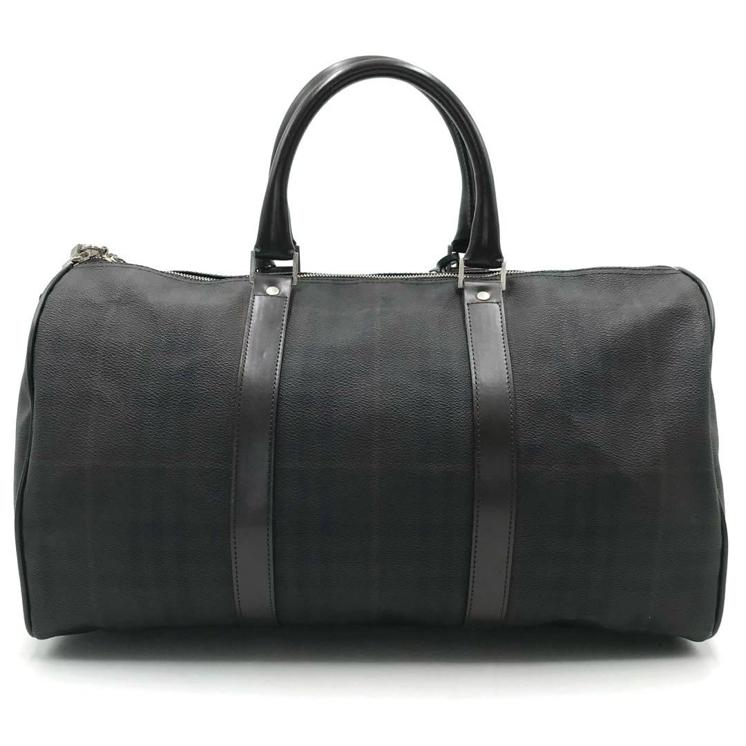 未使用級✨バーバリー ボストンバッグ チェック レザー ブラウン 定価16万