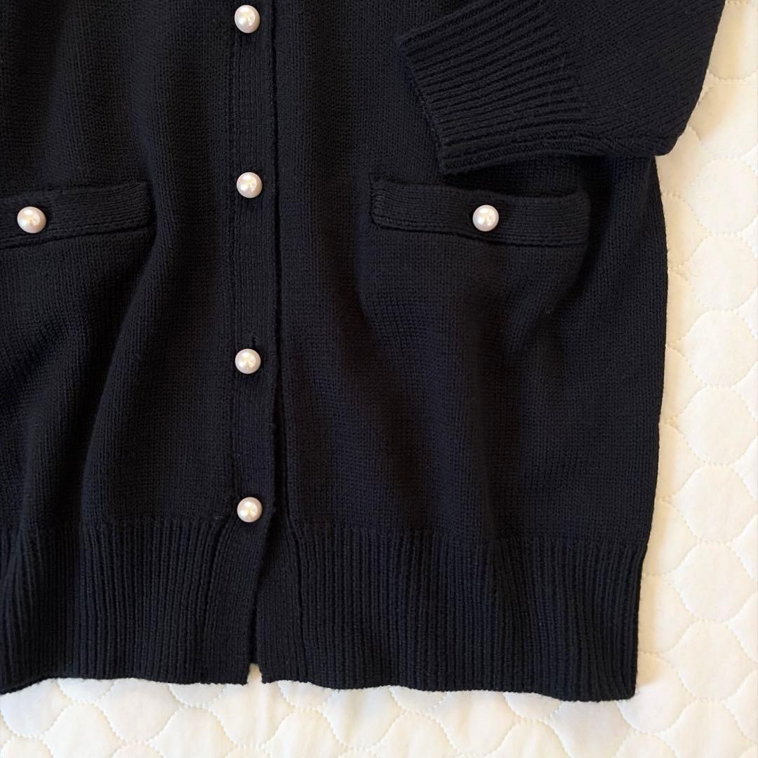 定価2.5万✴︎BEARDSLEY パール釦ロングカーディガン　ブラック