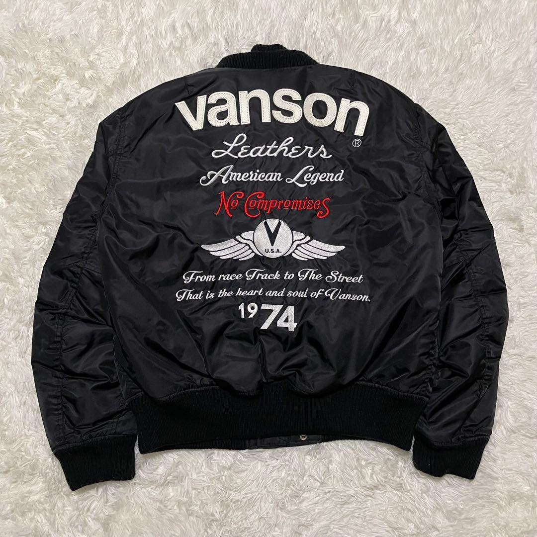 美品　VANSON MA-1 フライト　ライダース　ジャケット　ワッペン　刺繍