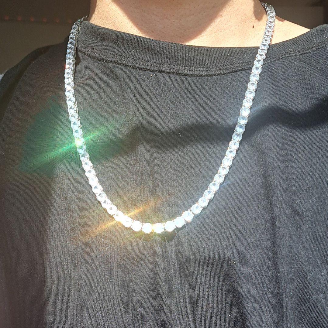 12.5ct モアッサナイト テニスチェーンネックレス 6mm 55cm