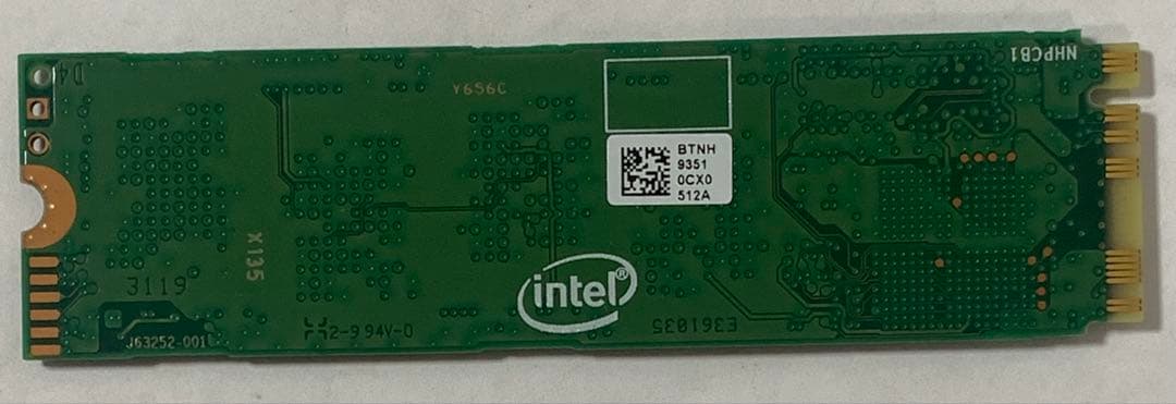 Intel SSD 660p 512GB NVMe M.2 動作確認済