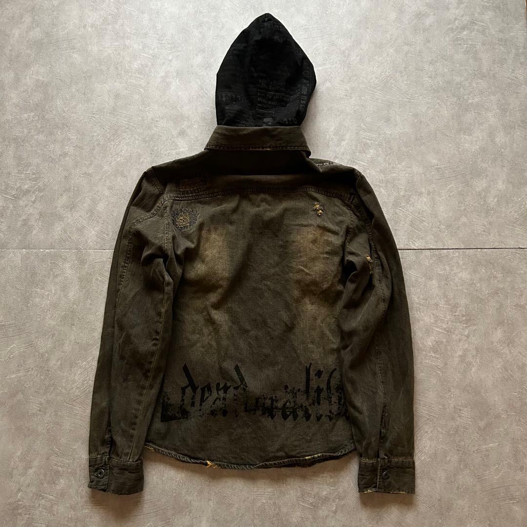 トップス archive grunge denim Parka y2k hoodie