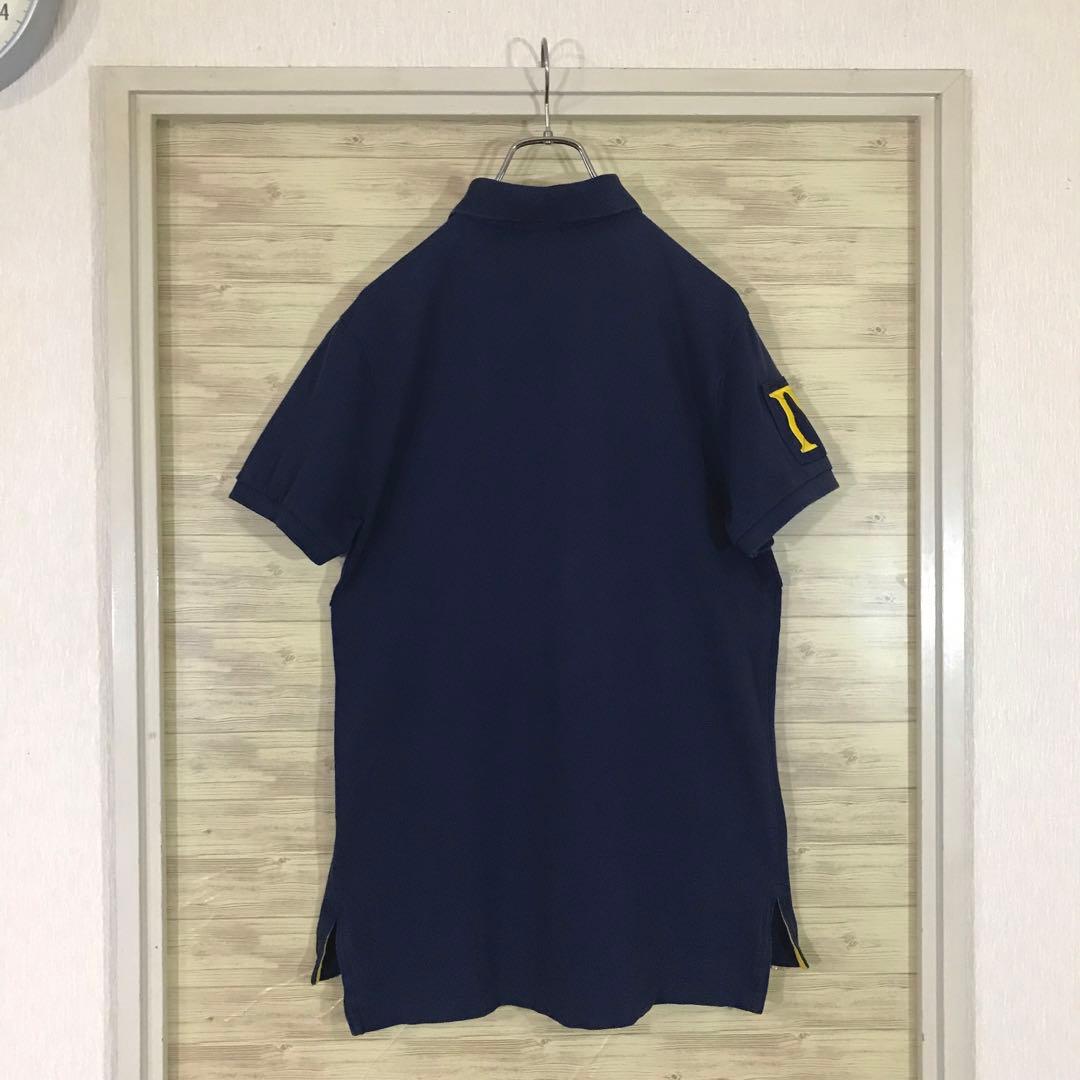 古着 オールド ラルフローレン 半袖ポロシャツ ビッグポニー刺繍 紺 緑