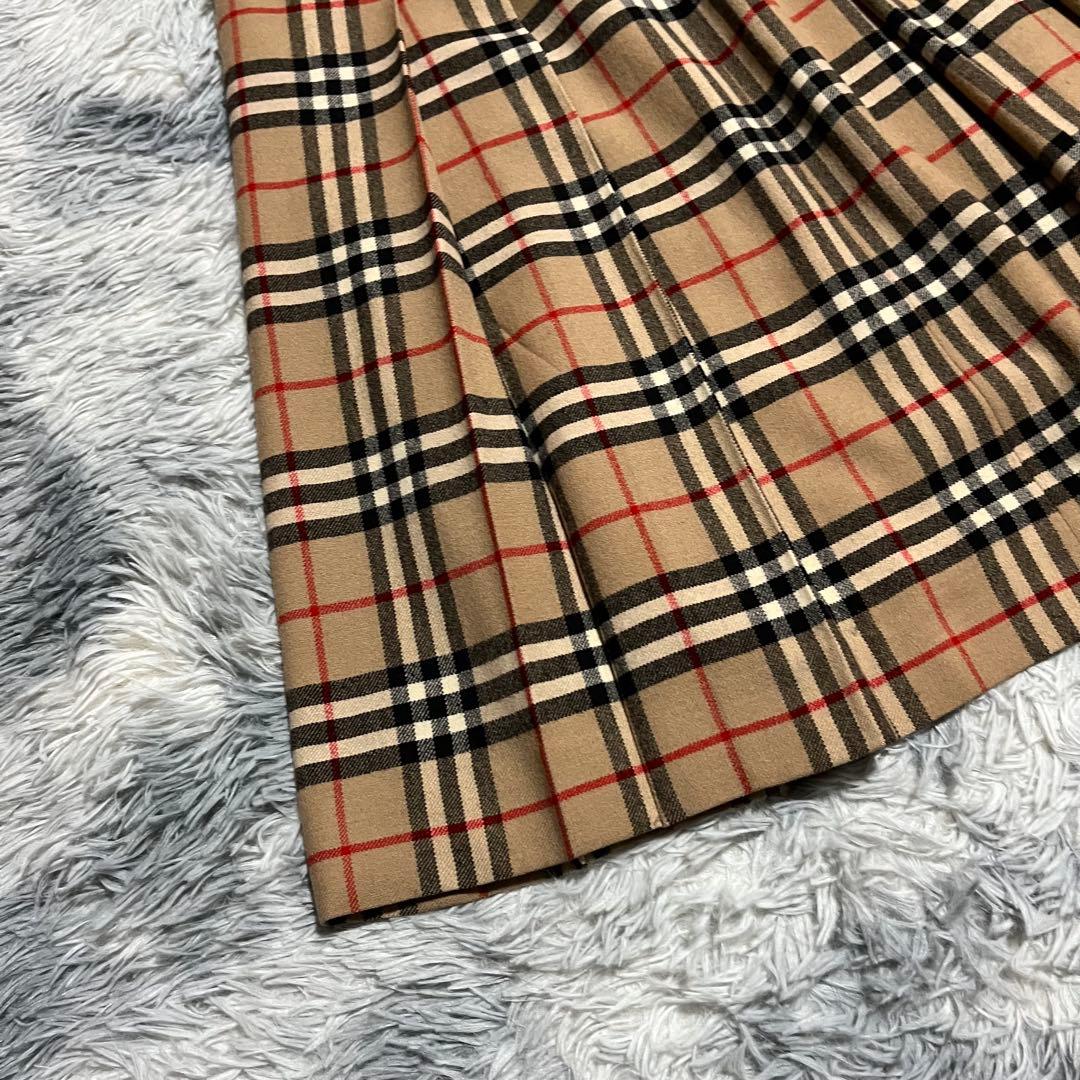 BURBERRYS バーバリー　ノバチェック プリーツロングスカート　ウール　L