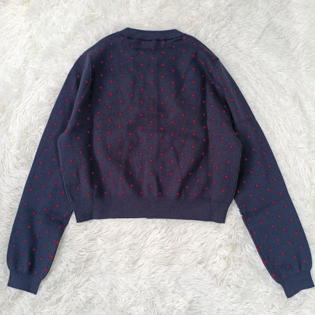 近年 美品✨CABaNコットンカシミヤ ドットジャカードクルーネックカーディガン