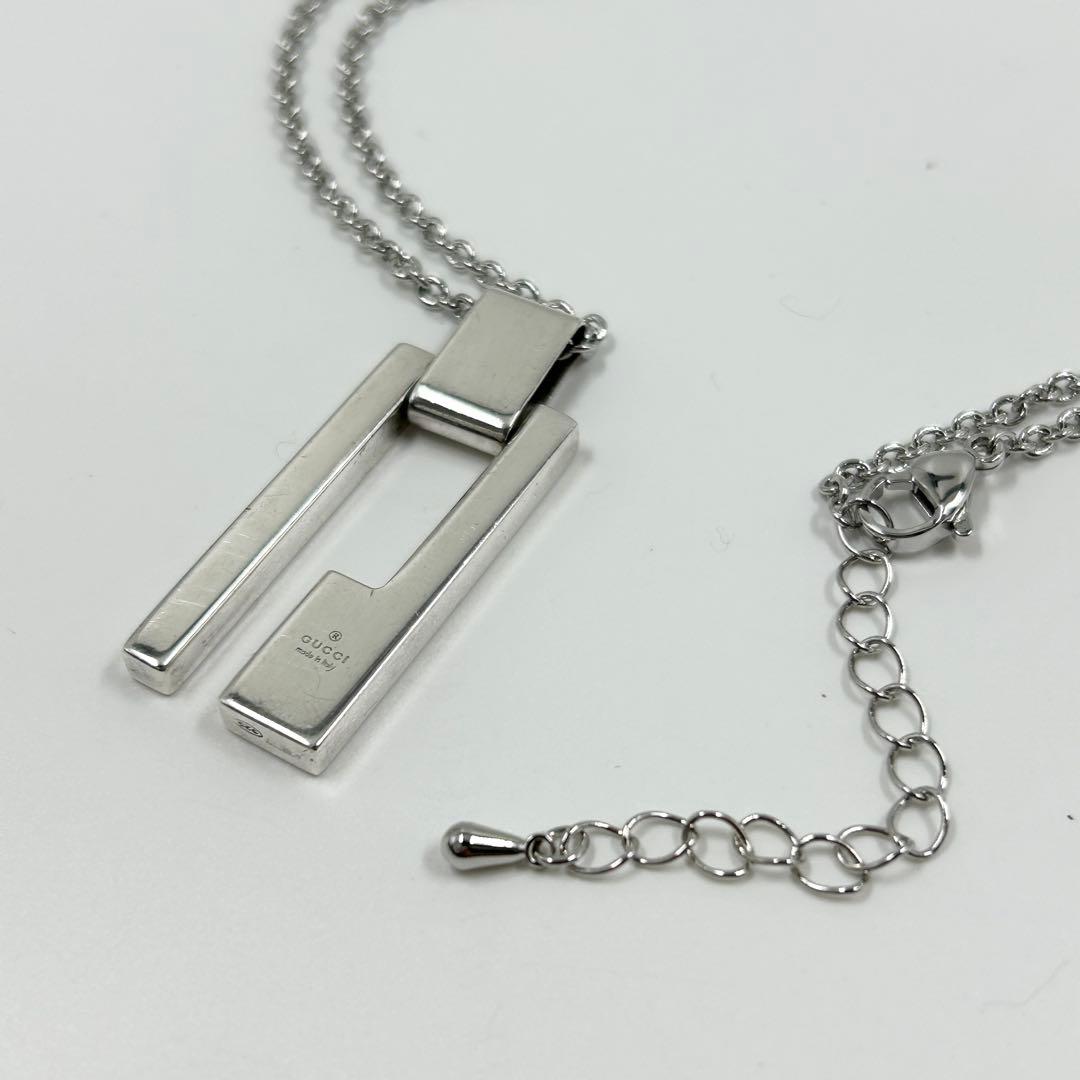 美品✨　グッチ　GUCCI ネックレス　Gモチーフ シルバー スクエア 925