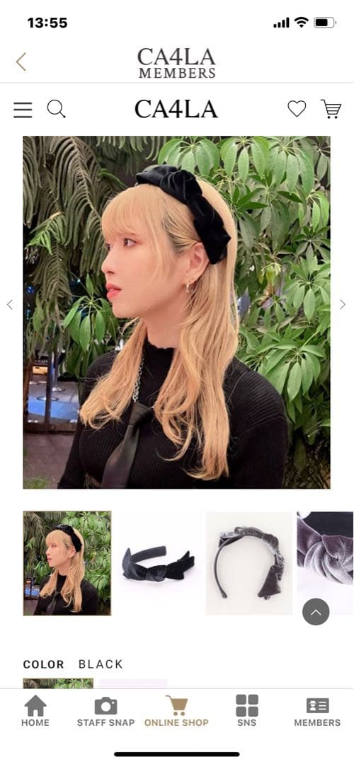 今期CA4LA ベルベットサイドボウカチューシャ