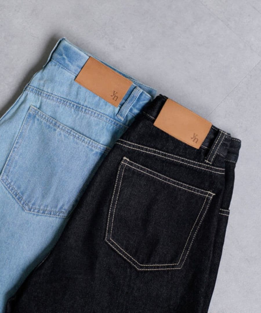 【新品タグ付き】Thevon ハイウエストストレートデニムパンツ S ブラック