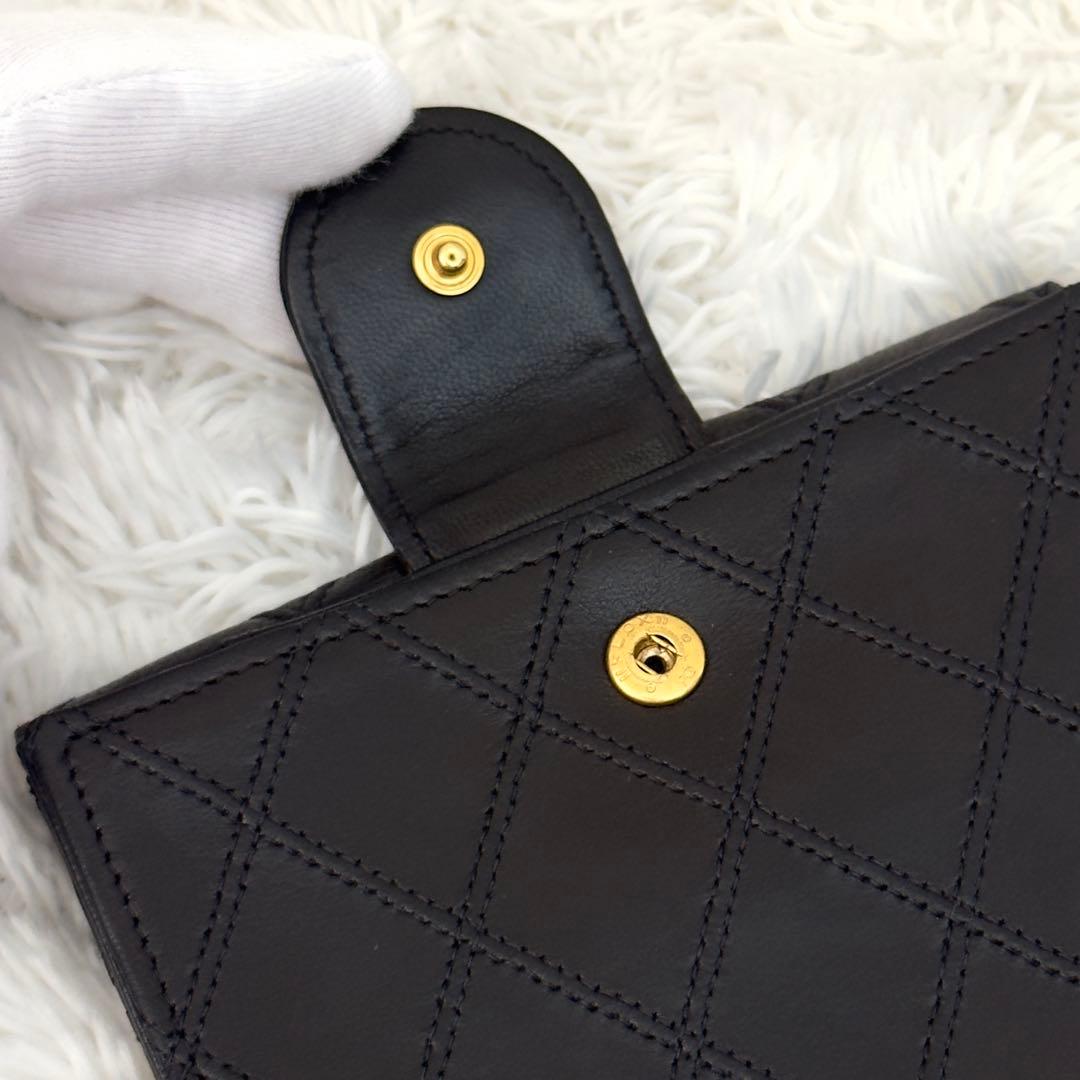 CHANELシャネル ココマーク ビコローレ Wホック 財布 レザー ギャラ付き