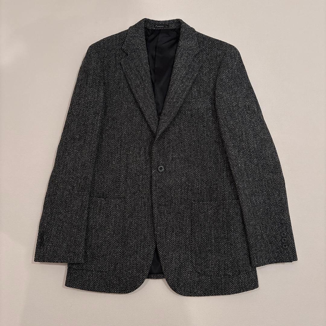 新品 ハリスツイード Harris Tweedヘリンボーン テーラードジャケット
