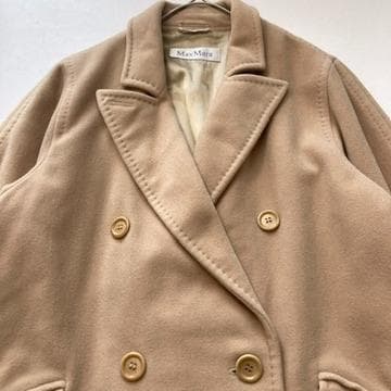 【最高級白タグ】Max Mara　アンゴラ混 ロングコート ベージュ XL相当