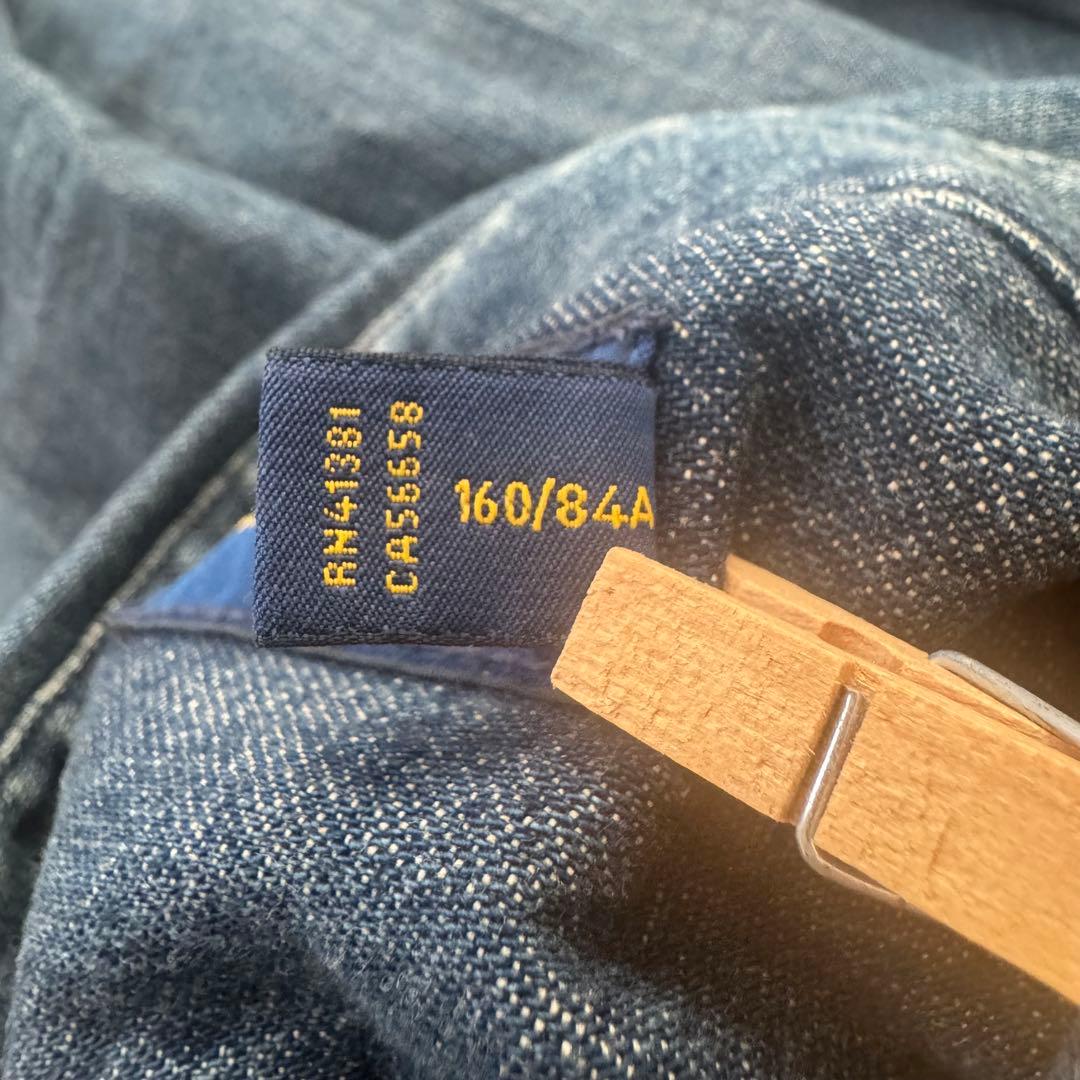 ラルフローレン　デニムワンピース　ポニー刺繍　インディゴ　長袖　S〜細身M相当