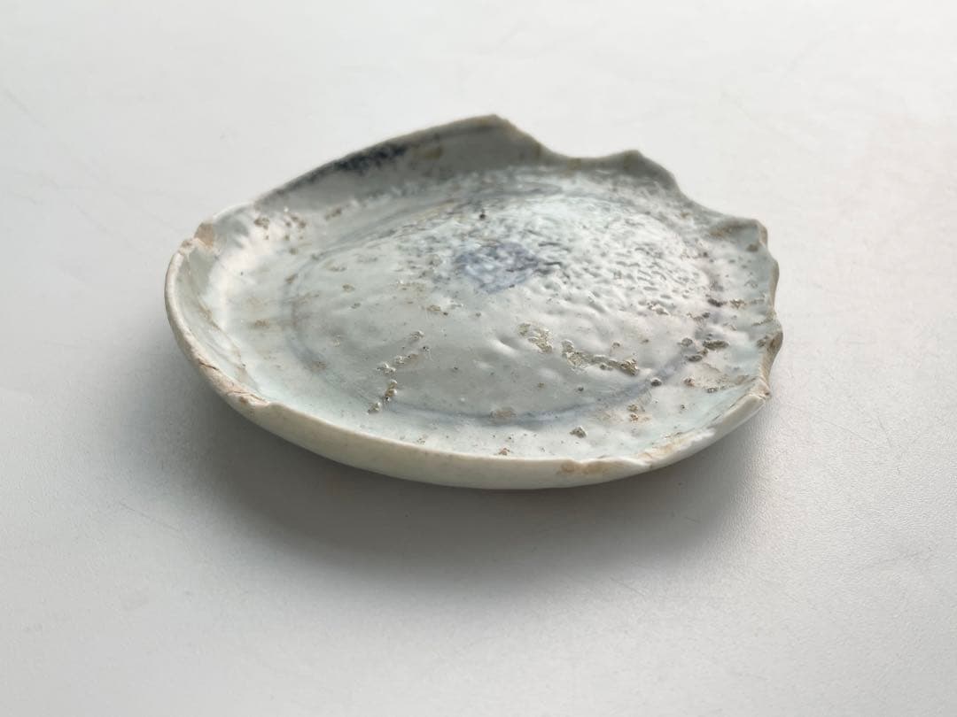 骨董　アンティーク　初期伊万里　陶片　染付　文字　小皿　残欠　出土品　発掘品