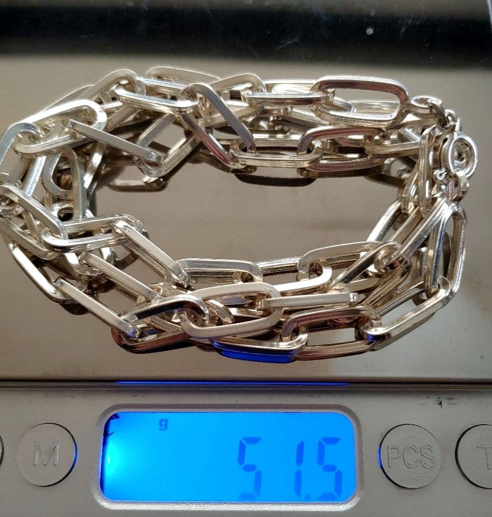 太め　60cm　幅7.8mmペーパークリップチェーン　silver925　新品