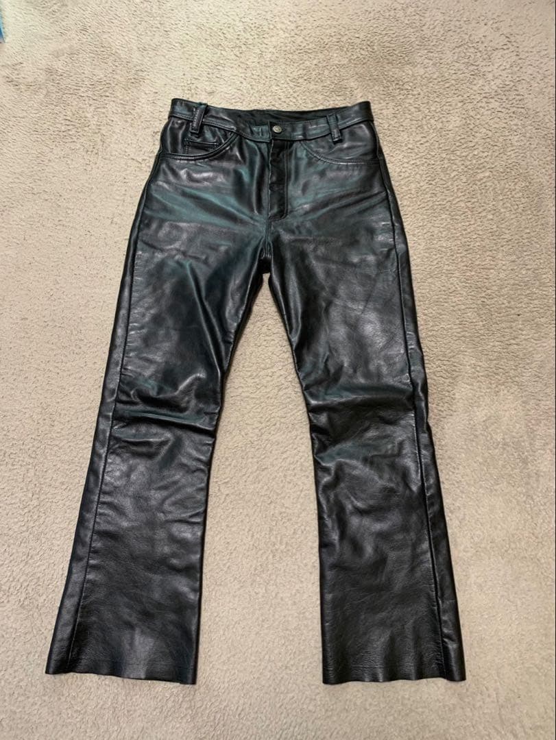 MADE IN USA W34 Vansonバンソンレザーパンツ　皮パン