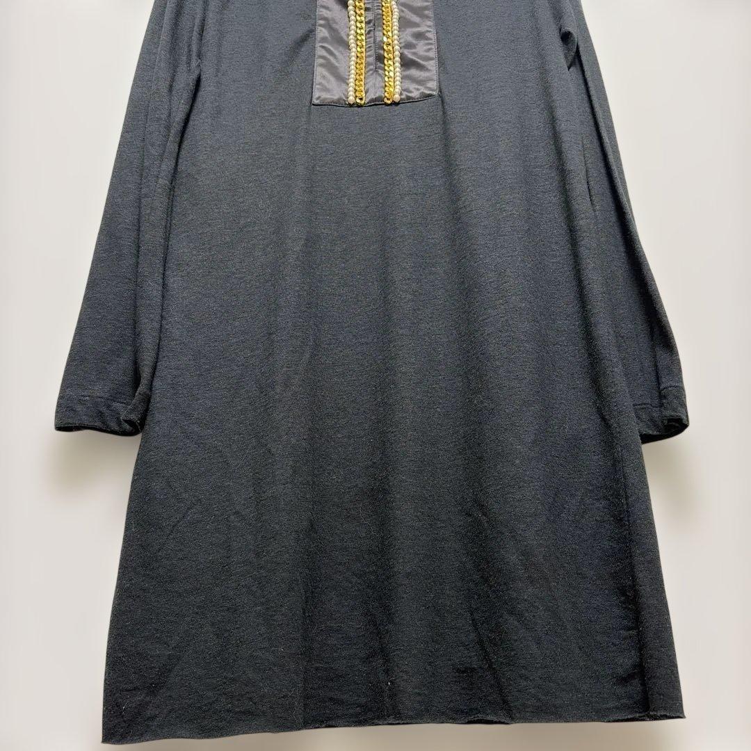 レア！sacai luck チェーン　パール　麻混　ワンピース　膝丈