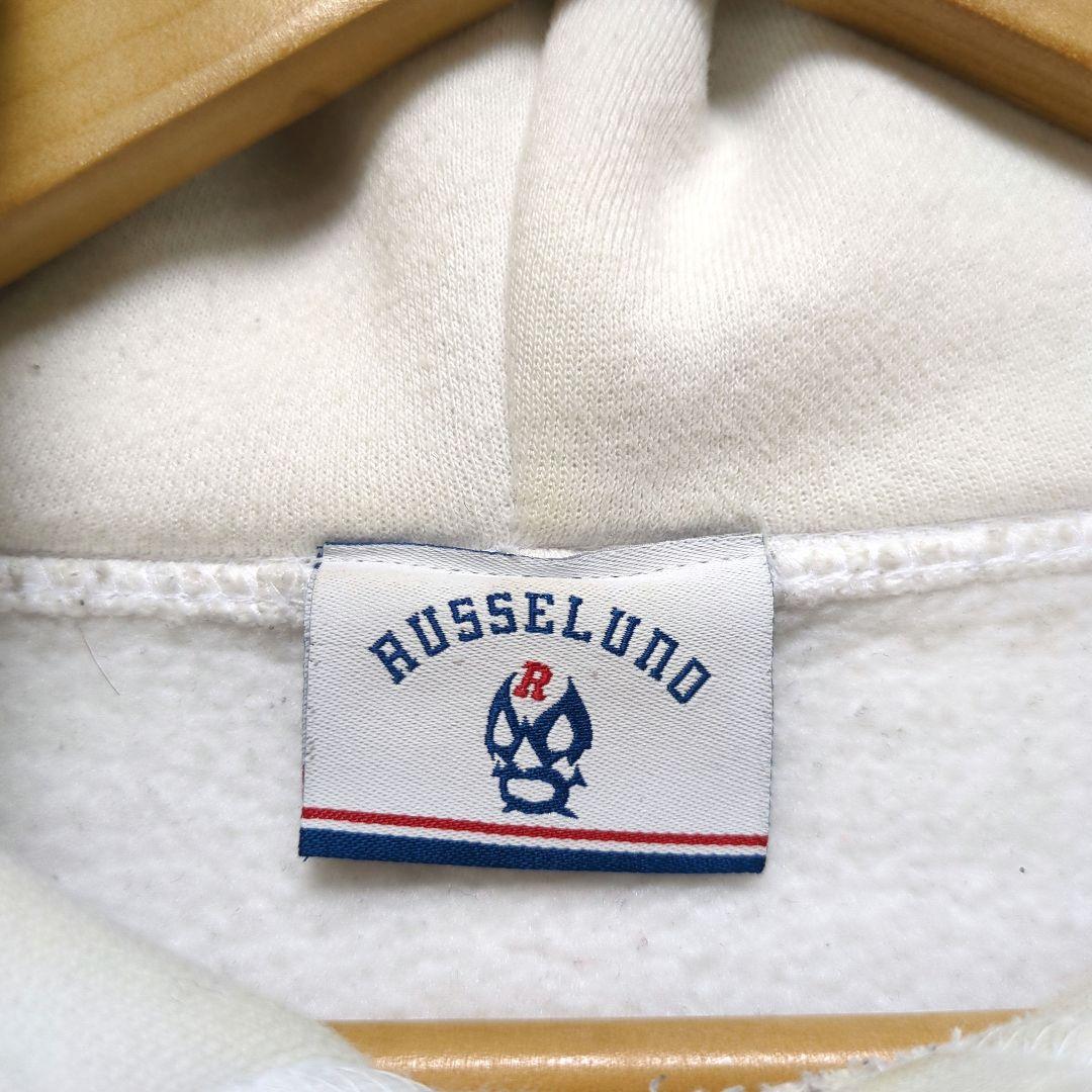 RUSSELUNO ラッセルノ パーカー ボックスロゴ 白 6 XL