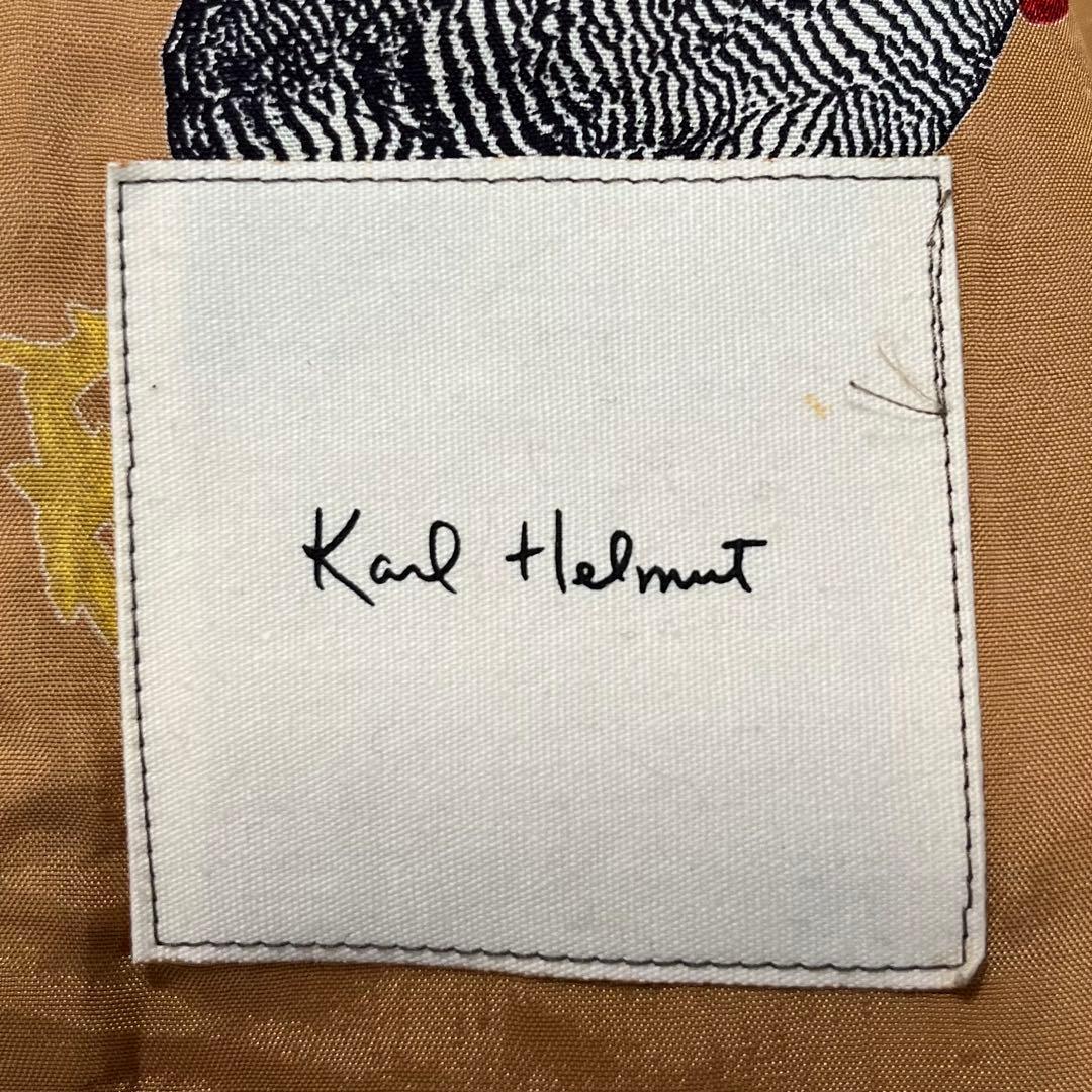 Karl Helmut ツイードジャケット 肘当てラムスエード 鶏柄裏地 L相当