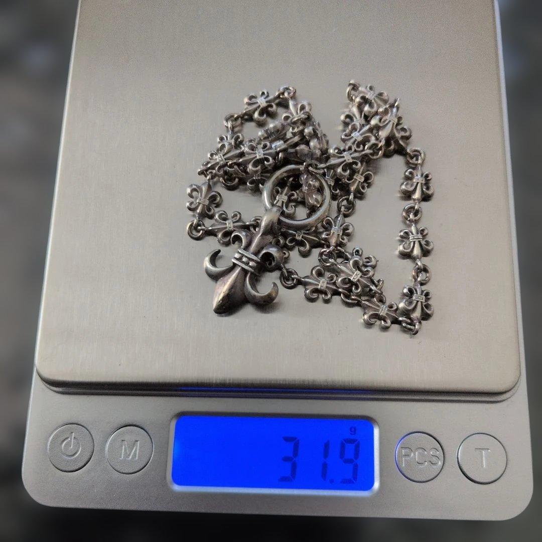 シルバー925ユリのネックレス45センチ