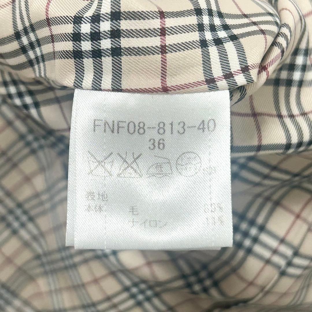 BURBERRY ファー付きロングコート　キャメル　ノバチェック　ベルト　36
