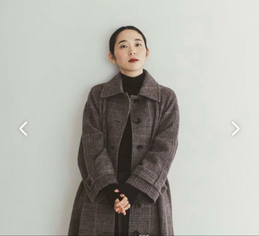 北欧暮らしの道具店　かろやかに揺れるウールロングコート　Mサイズ　訳あり