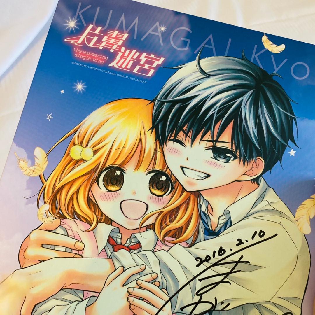 くまがい杏子直筆サイン色紙  片翼のラビリンス  Sho-Comi