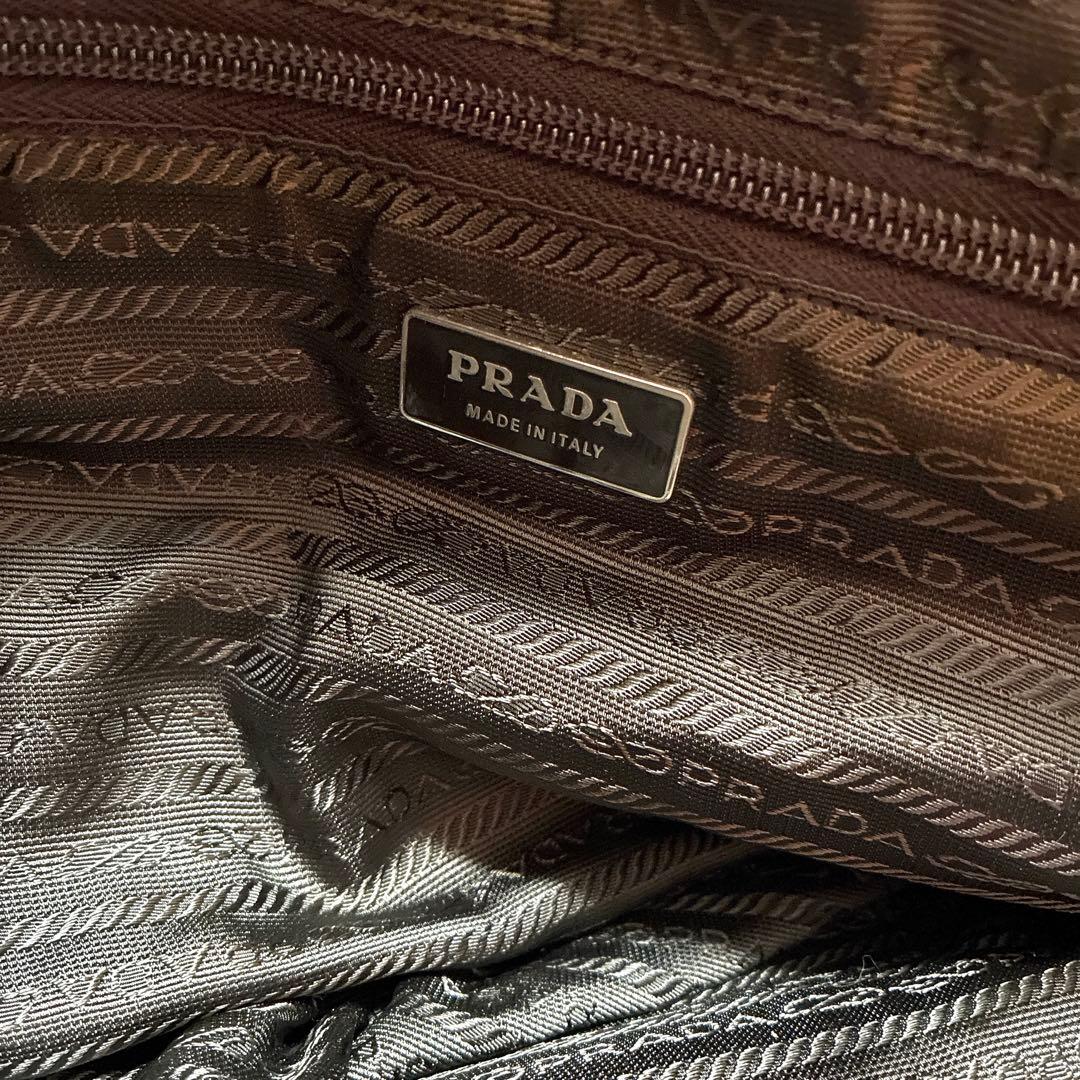 PRADA プラダ　ボストンバッグ グリーン　南京錠　大容量　ロゴプレート