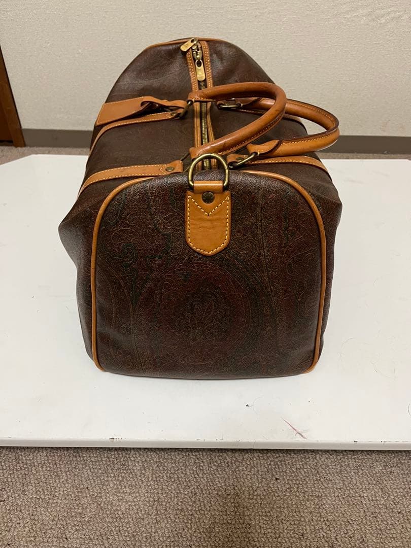 ETRO エトロ ブラウン レザー ボストンバッグ
