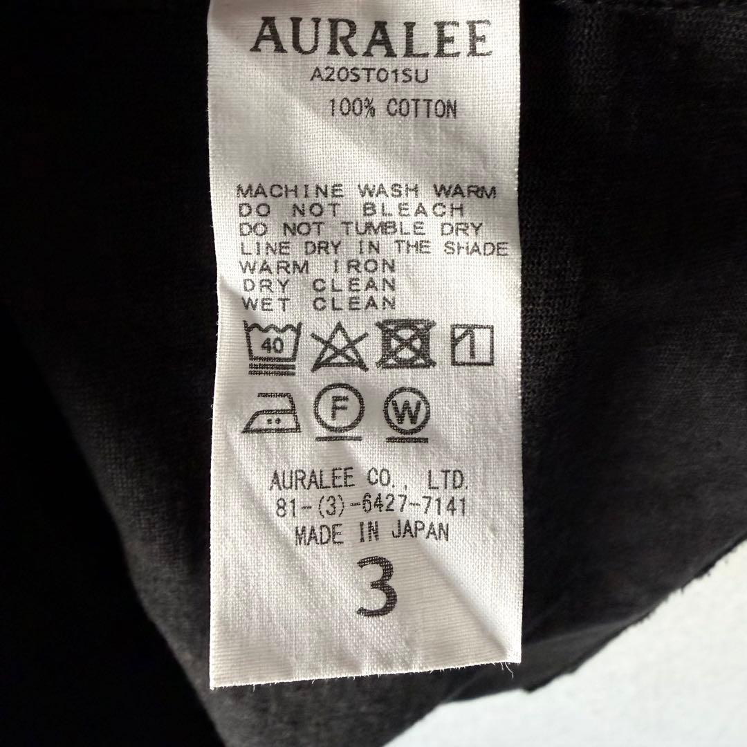 AURALEE STAND UP TEE BLACK サイズ3